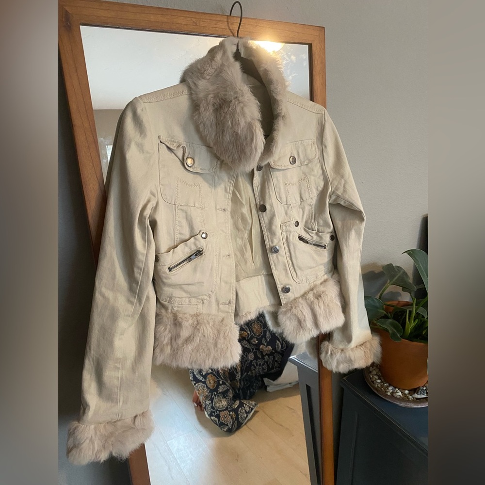 Y2K cropped fur jacket